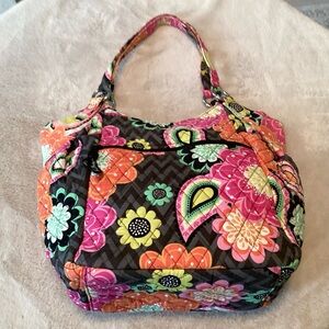 Vera Bradley Ziggy Zinnia Floral Patterned Double Strap Shoulder Bag